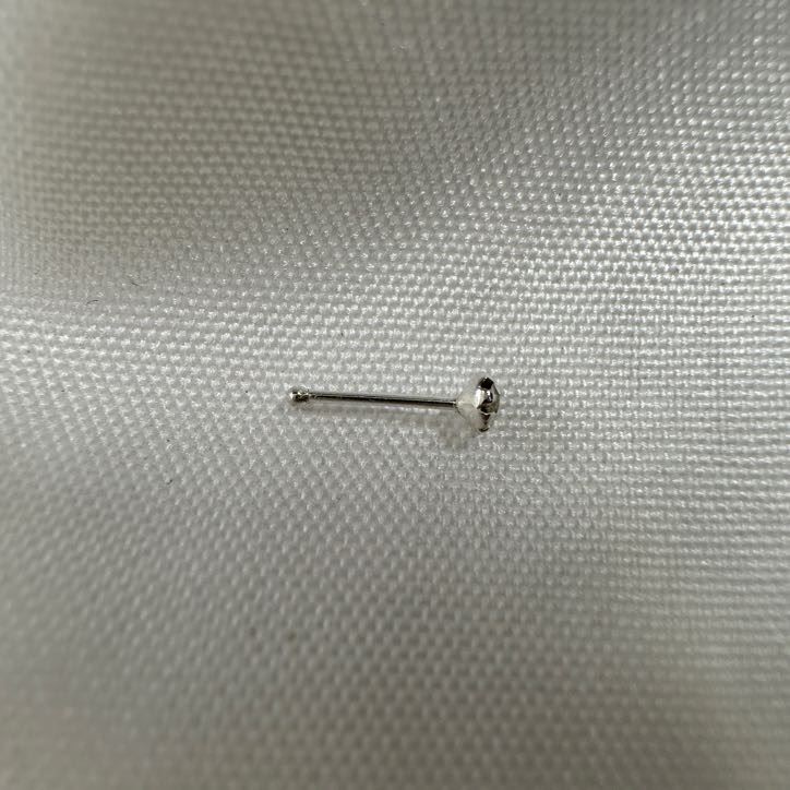 Sterling Silver CZ Nose Stud Ball End
