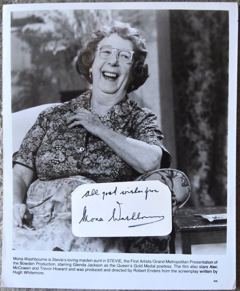 Mona Washbourne Hand Signed Card