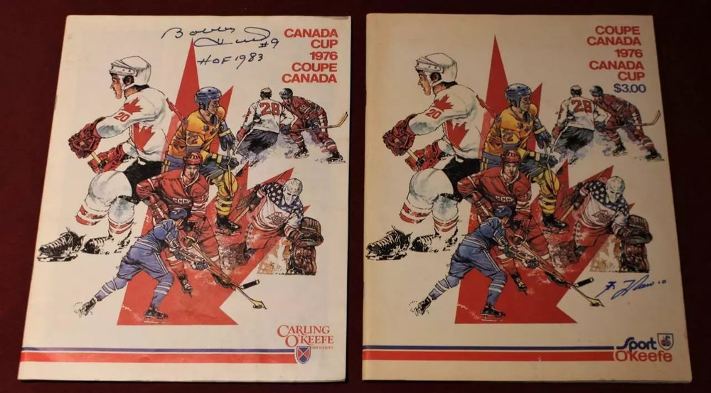 1976 Canada Cup Programs Signed Bobby Hull Guy Lafleur 2 Variations Ticket Stubs