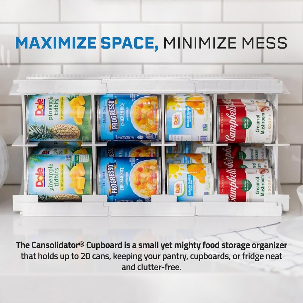 Shelf Reliance Cansolidator Cupboard - 1-Pack Can Organizer for Pantry, Stack...