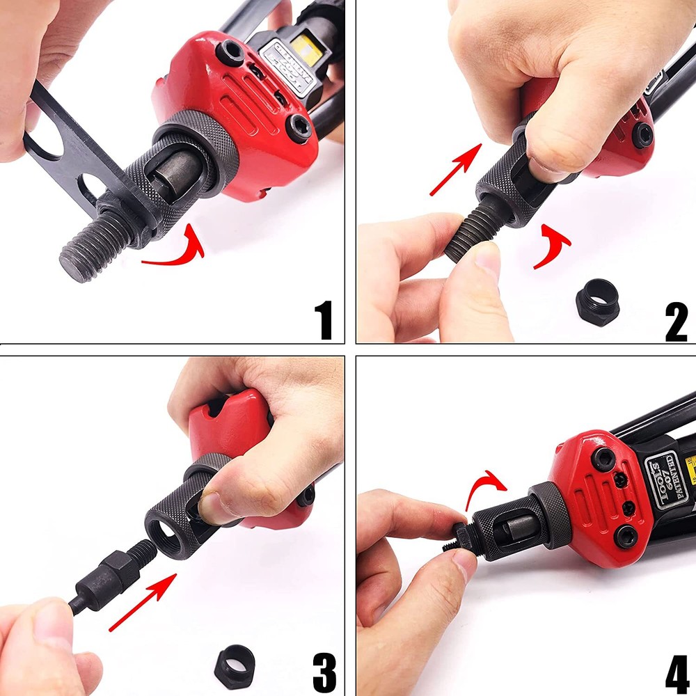 Rivet Gun Kit Rivnut Thread Setting Tool Nut Setter NutSert Metric SAE Riveting