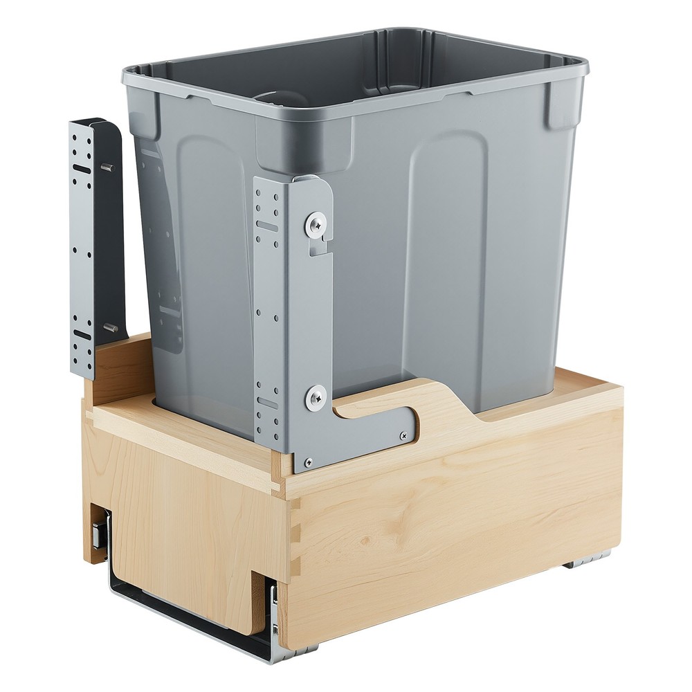 35QT Pullout Waste Container Under Cabinet Kitchen Bin Trash Can Soft