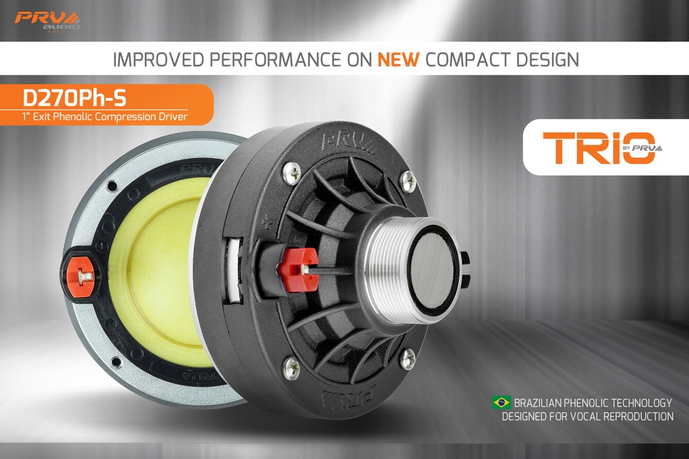 4x PRV Audio D270Ph-S 1" Exit Screw-on Phenolic Compression Driver 8Ohm 150W Max