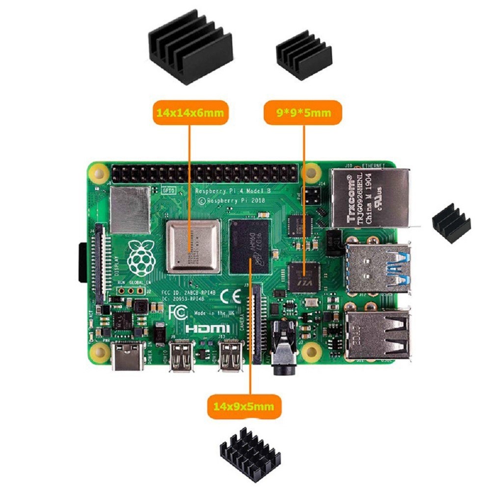Clear 9 Layers Case with Cooling Fan Heatsink Screwdriver For Raspberry Pi 4B.