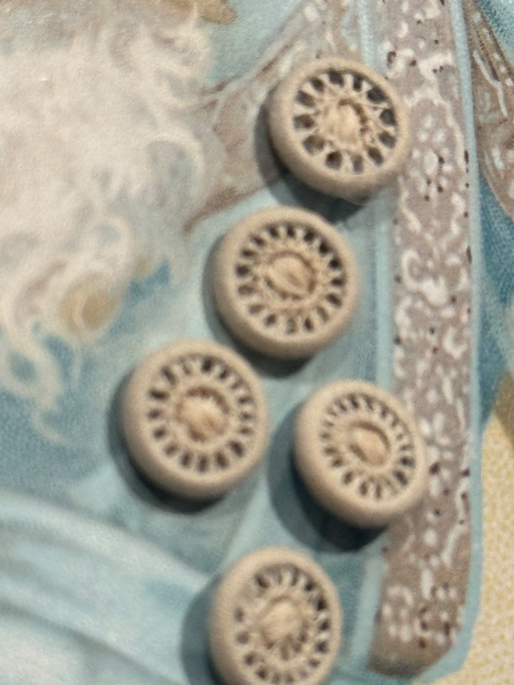 Victorian Thread Crocheted Ecru Buttons Set of 5 Tiny 8mm
