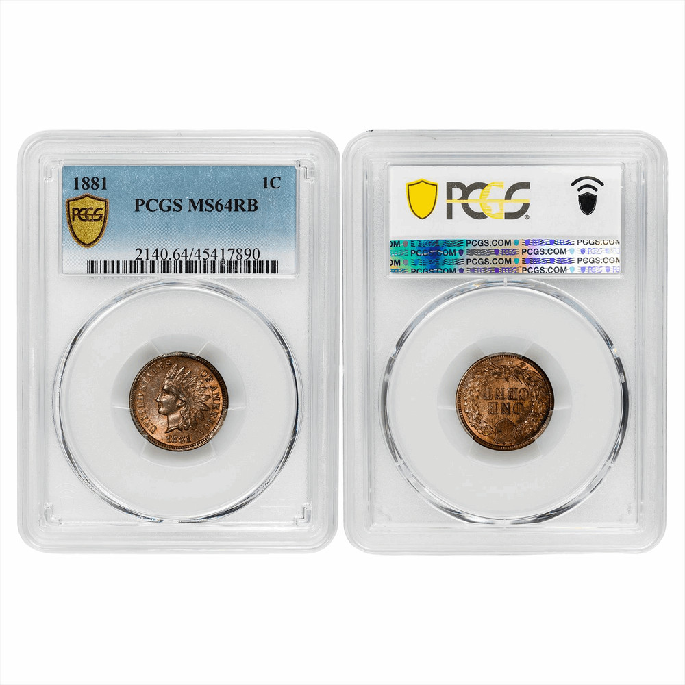 1881 Indian Head Cent 1C PCGS MS 64 RB