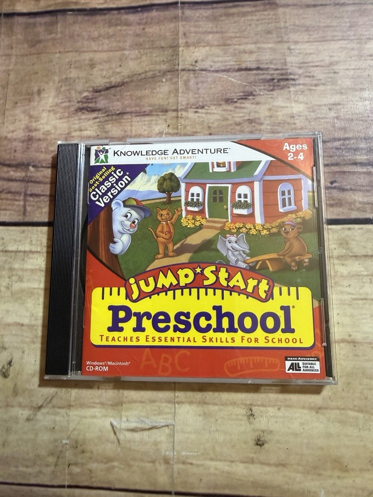 Jumpstart Advanced Preschool PC CD 2002 Vintage Boxed Version HTF W/ Insert Read
