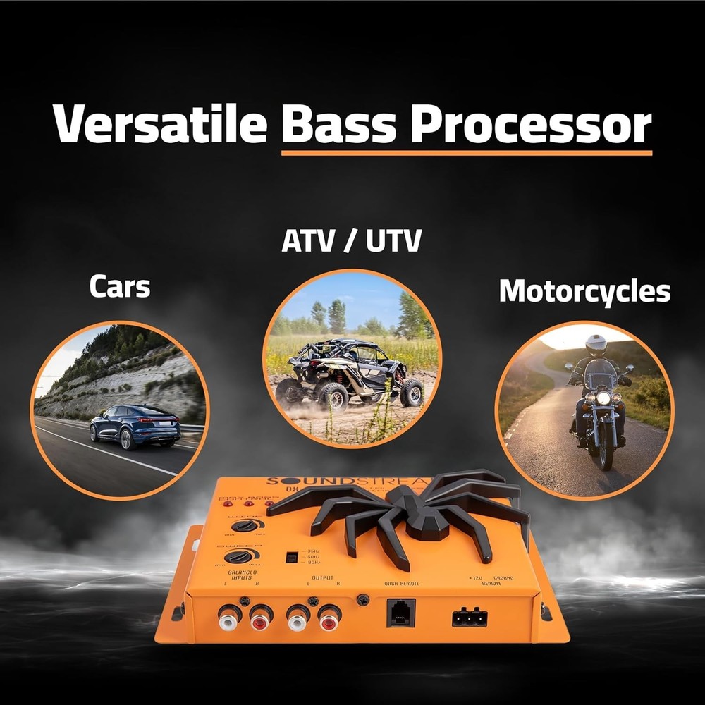 BX-10N Bass Restoration Processor: Parametric Equalizer for Car Audio - Orange
