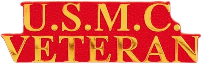 Eagle Emblems USMC Red Bold Faced Veteran Pin 1-1/2"
