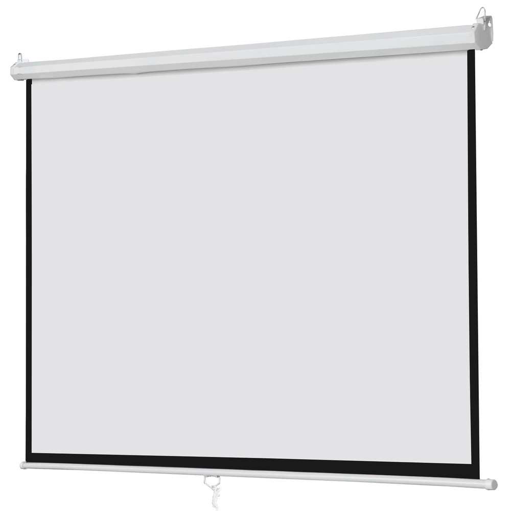 16:9 Home Movie 100" Manual Projection Screen Pull Down Projector Matte White
