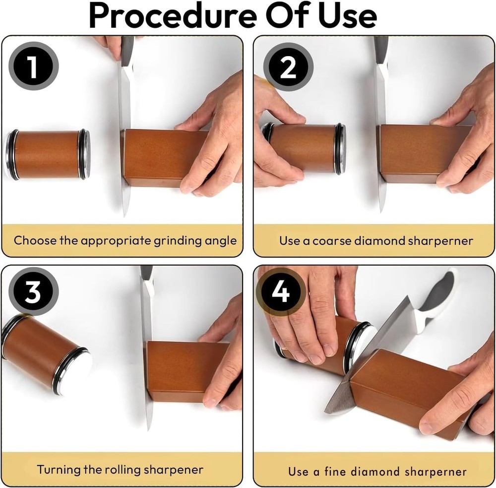 Diamond Rolling Knife Sharpeners Straight Edge Roller Knife Sharpening 2-Angle