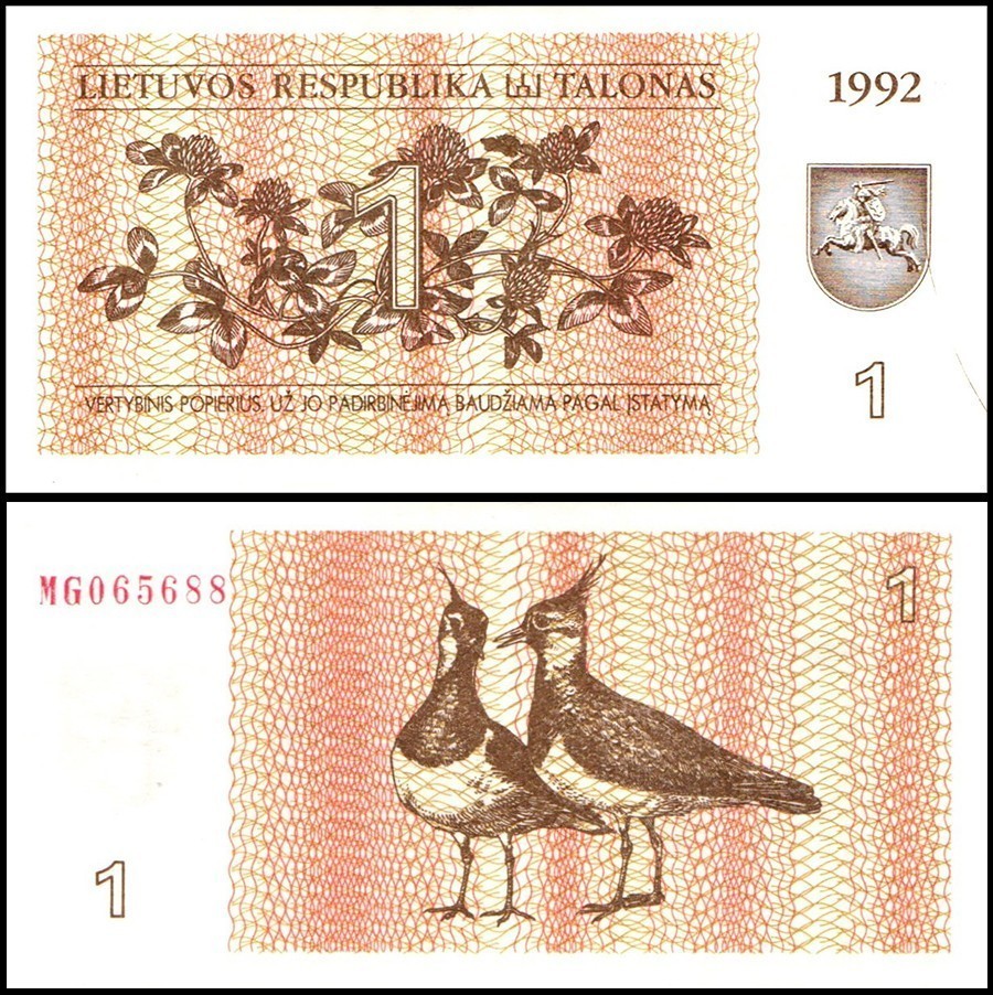 Lithuania 1 Talonas, 1992, P-39, UNC