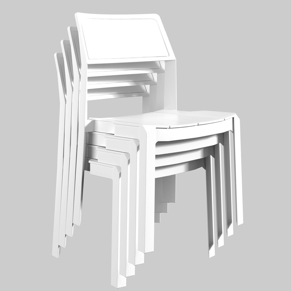 4 Pack Plastic Stacking Chairs Stackable Dining Chairs Kitchen Restaurant Patio