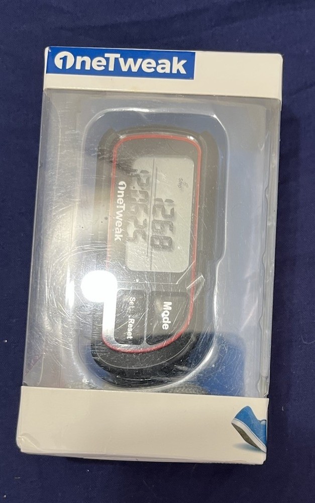 OneTweak EZ-1 Pedometer for Walking. 3D Tri-Axis Clip-On. Open Box Read