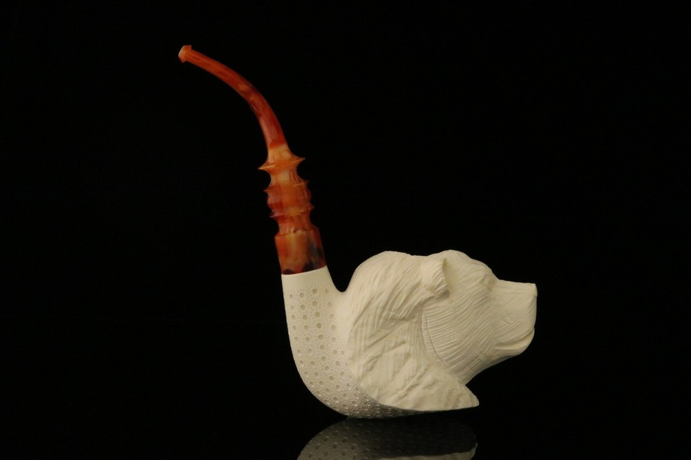 Bear Head Block Meerschaum Pipe with fitted case M3497