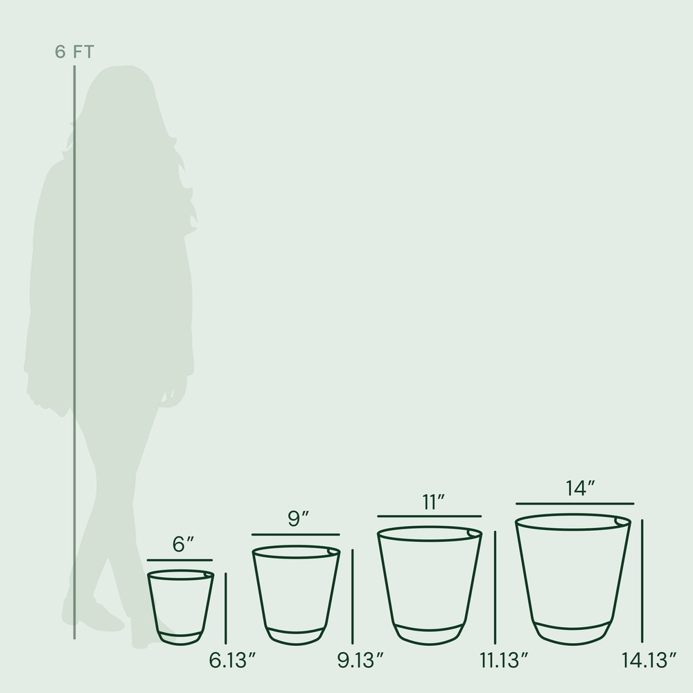 14 in. Beige Resin Self-Watering Planter