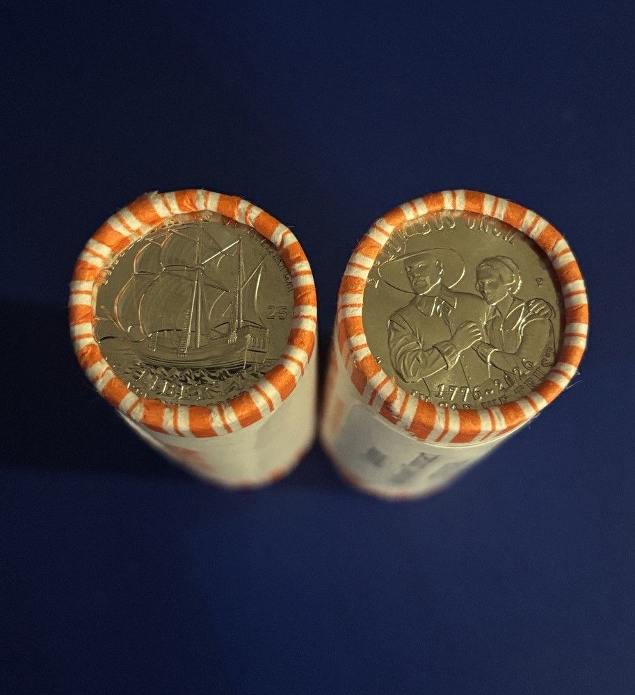 2026 Mayflower Compact Quarter Rolls- - 2 Roll Set (P & D Roll) - 2026 Quarters