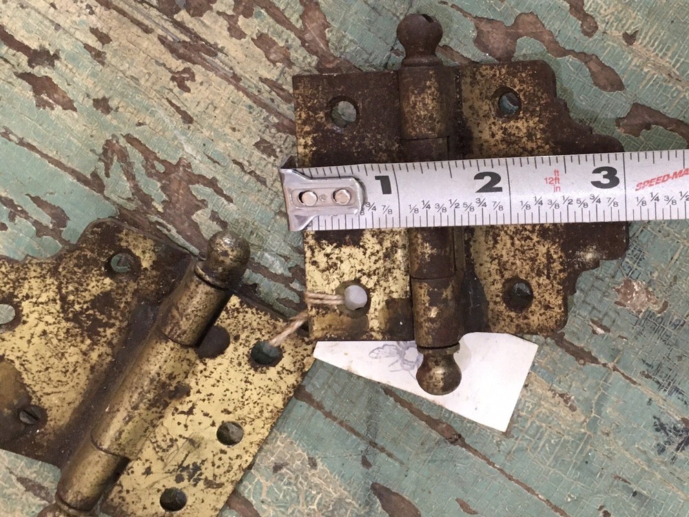 Antique 3 Inch Brass Plated Hinges