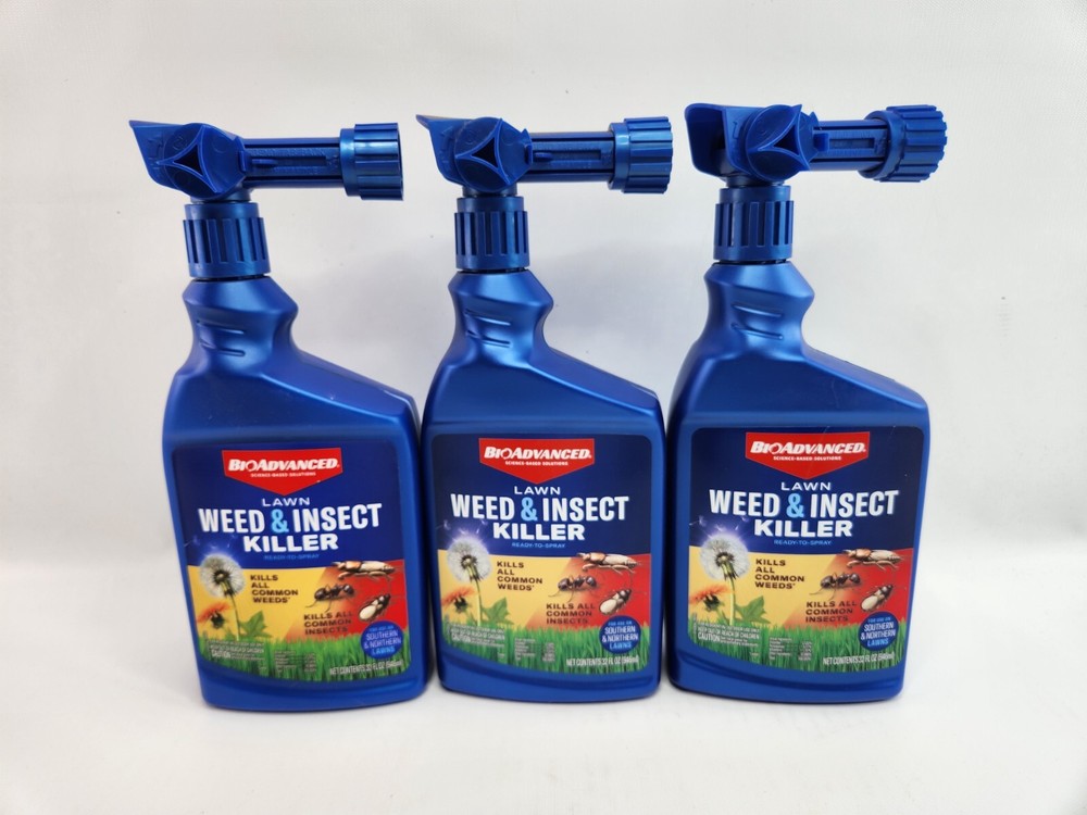 3 Pack BioAdvanced Lawn Weed & Insect Killer Ready To Spray 32oz each