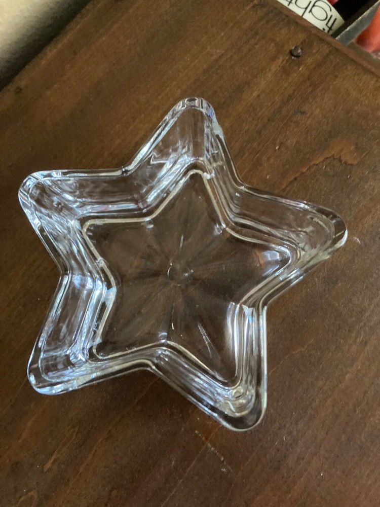 Star Shaped Clear Glass Dish, Candy, Nuts, Snacks