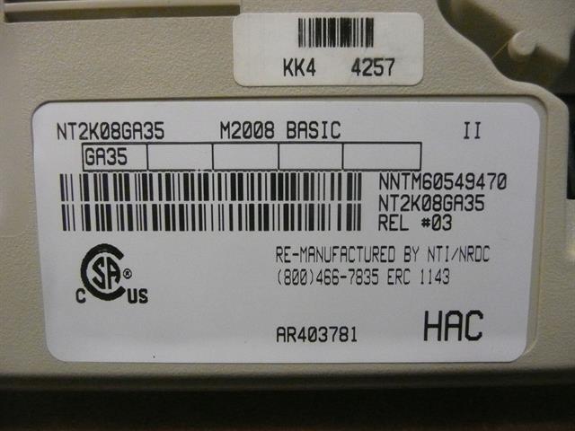 Nortel M2008 Ash (NT9K08) Phone