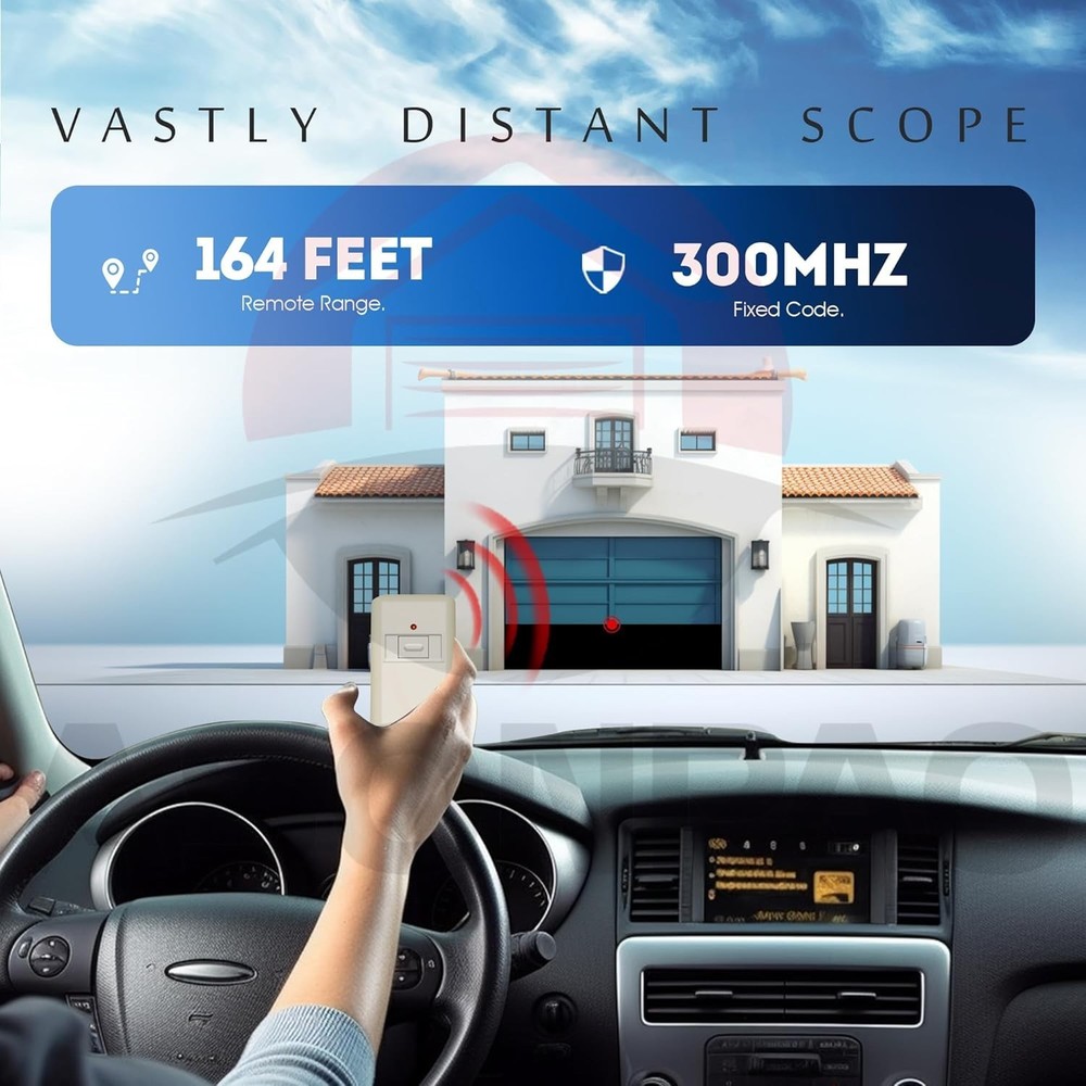 Compact MultiCode Garage Door Remote 3060/3089 - Certified & User-Friendly