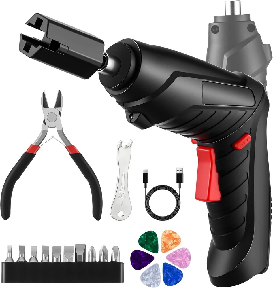 Guitar Tool Set, Electric String Winder, String Cutter, Bridge Pin Puller, 200RP