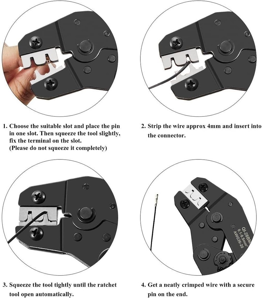 Professional Ratcheting Crimper with Extensive Connector Kit for DIY Electronics
