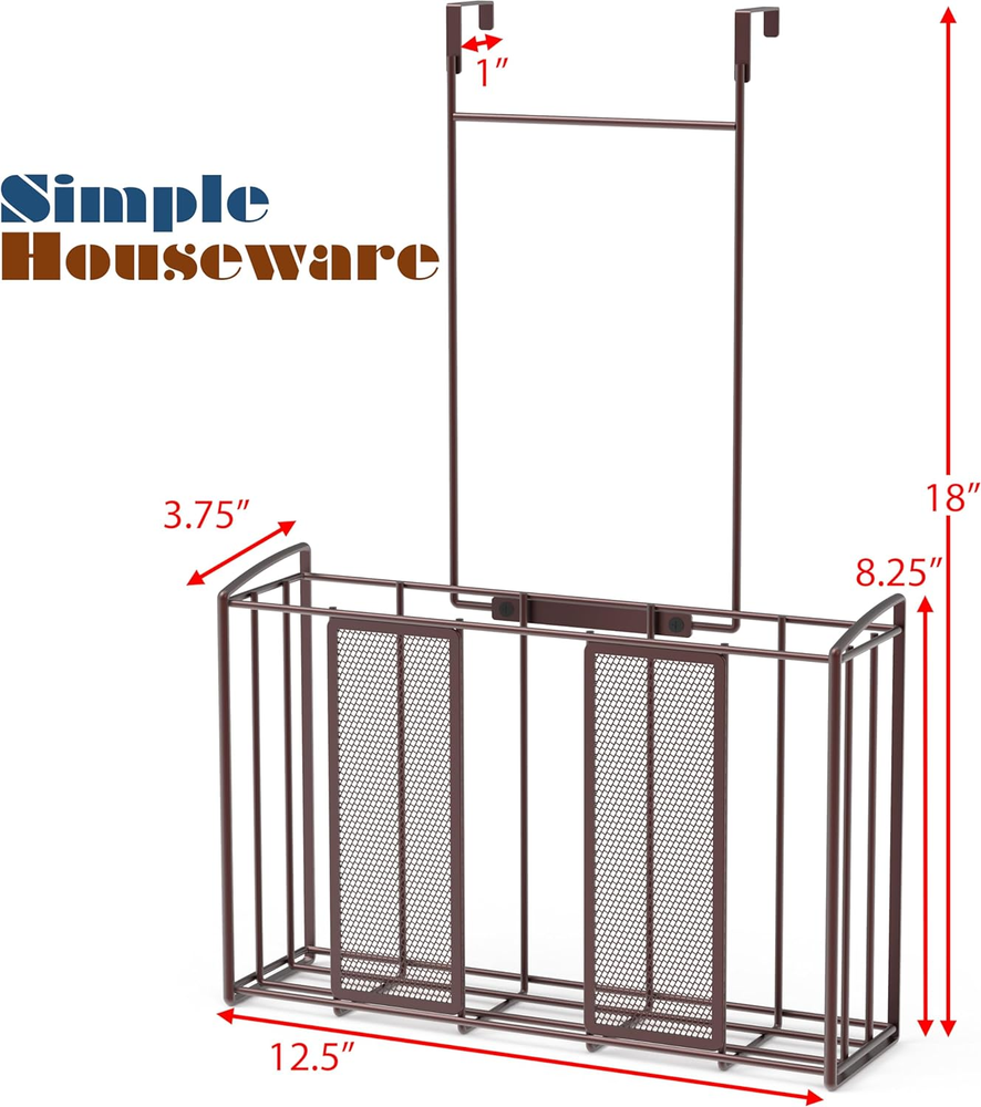 over Cabinet Door Organizer, Mesh Bronze