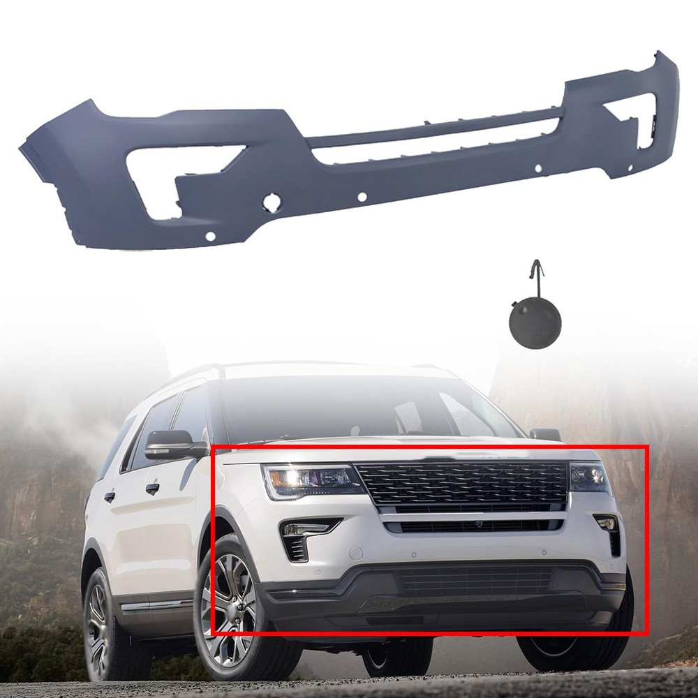 Plastic Front Bumper Cover Primed Sensor Holes for Explorer 2018-2019