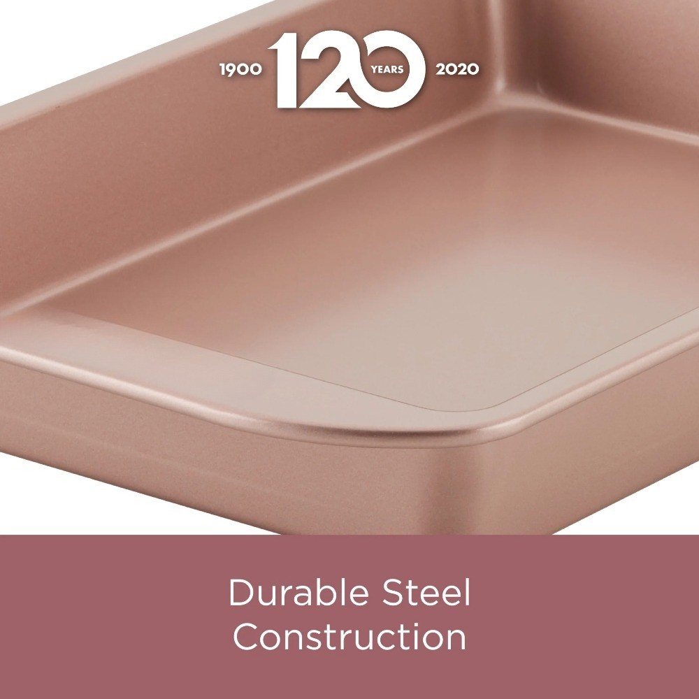 4 Piece Nonstick Bakeware Set, Rose Gold
