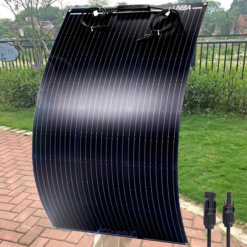 100W Flexible Solar Panel 12V Lightweight Mono 24%High-efficiency For Camping RV