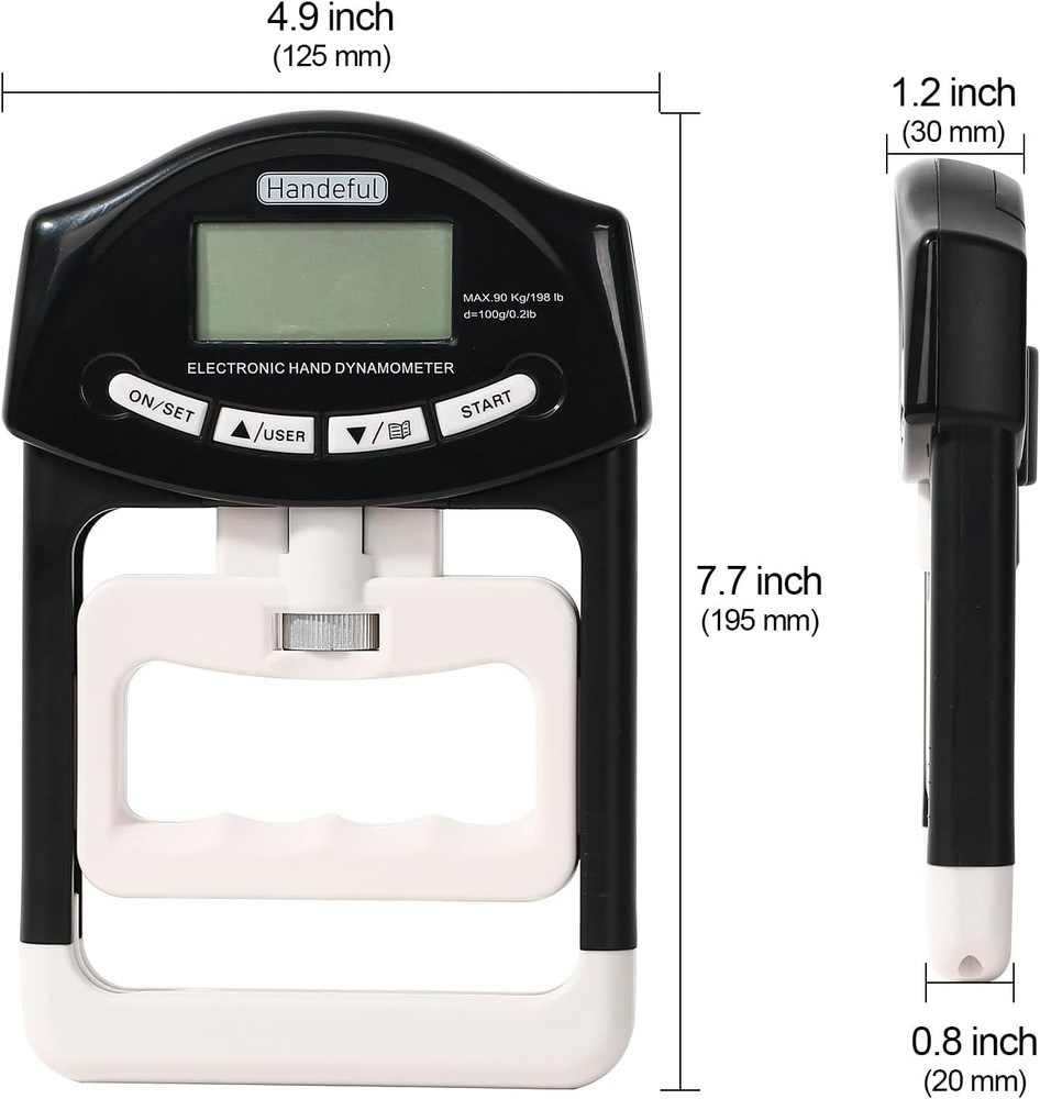 Grip Strength Tester Trainer - Dynamometer Handgrip Measurer Meter, Handheld Str