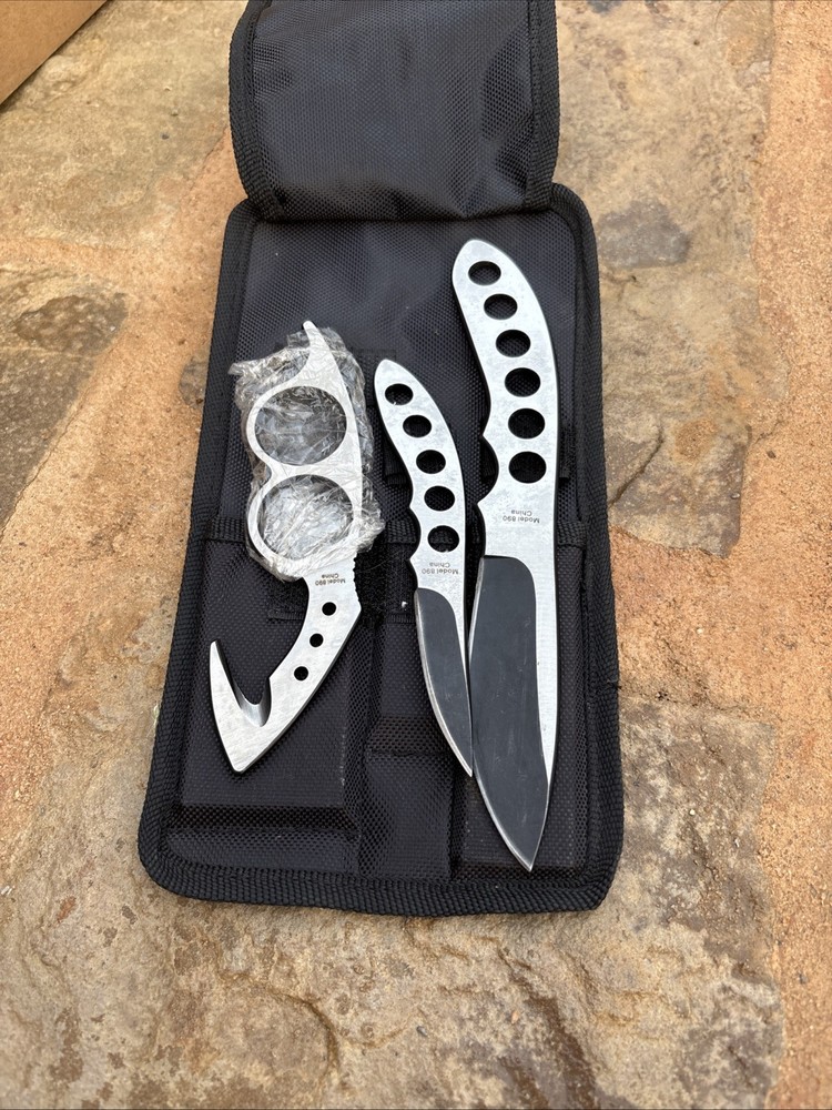 RMEF 3-Piece Game Processing Knife Set Boning Caping Gut Hook w/Case