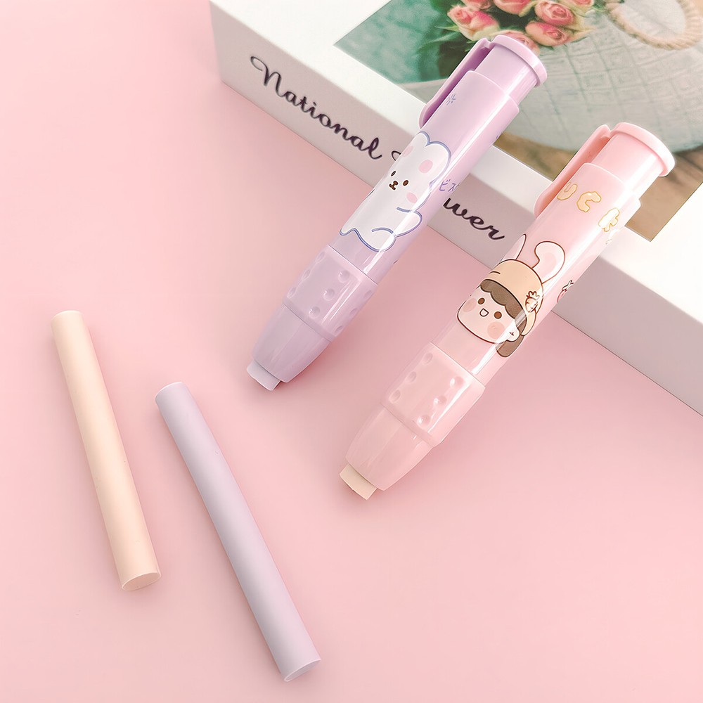 Wrapables Clickable Push Button Retractable Erasers with Refills (Set o 2)