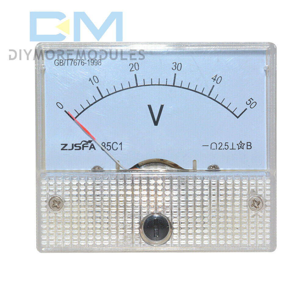 DC 0-50V 85C1 Analog Panel Meter Voltage Volt Meter Voltmeter White 50V Measure