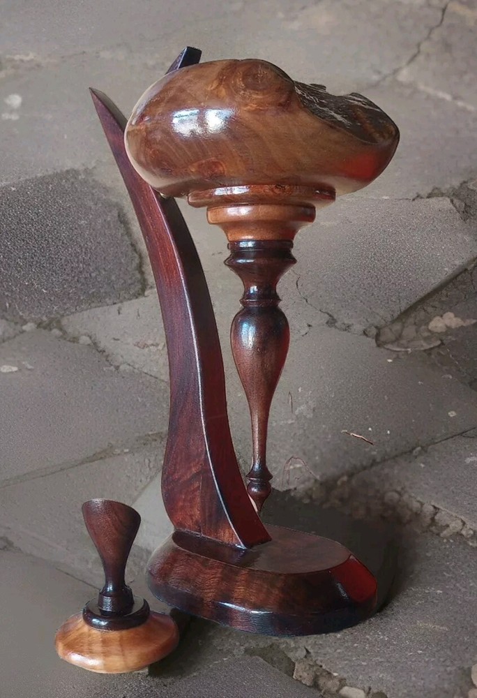 BLACK WALNUT LIDDED VASE HANDMADE