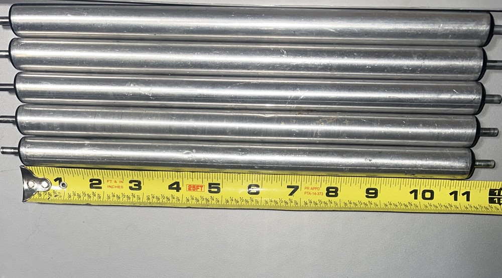 Pack of 4Conveyor Rollers 3/4” Diameter Galvanized Steel 11” Between Frame
