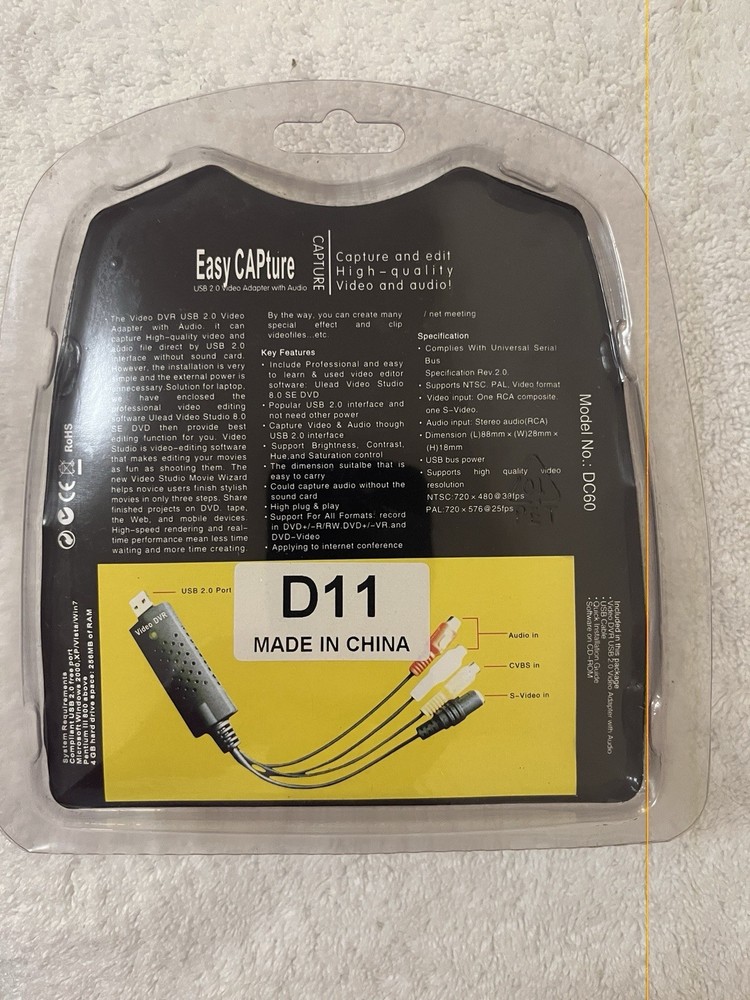 Easy CAPture USB 2.0 Video Adapter with Audio Capture