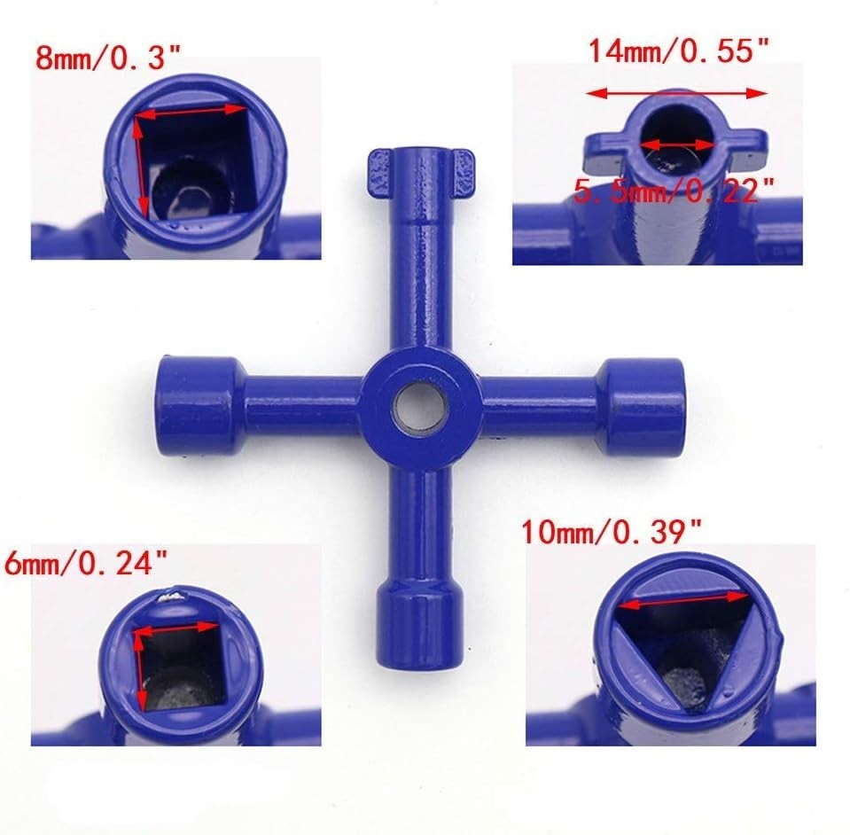 Antrader 4-Way Multi-Functional Utilities Key Triangle/Square Wrench for Train E