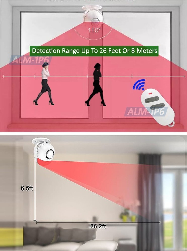 Wireless Motion Sensor Alarm W/ IR Remote 125dB Siren Perimeter Security System