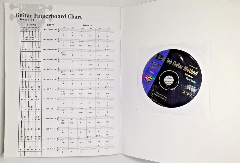 Basix Tab Guitar Method Book 1: Book & Enhanced CD Ron Manus Morty Manus VG