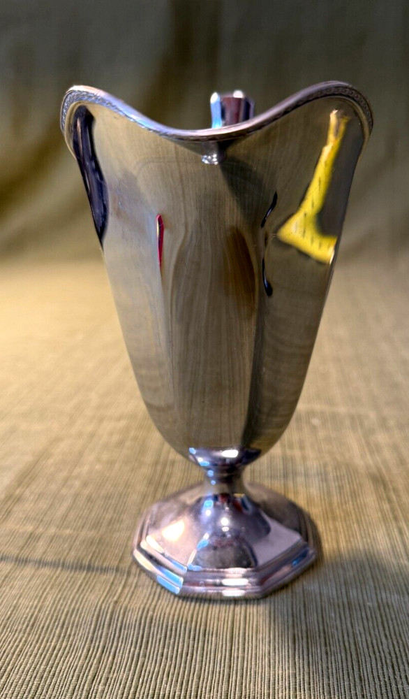 Vintage LF & Co Chrome & Gold Creamer
