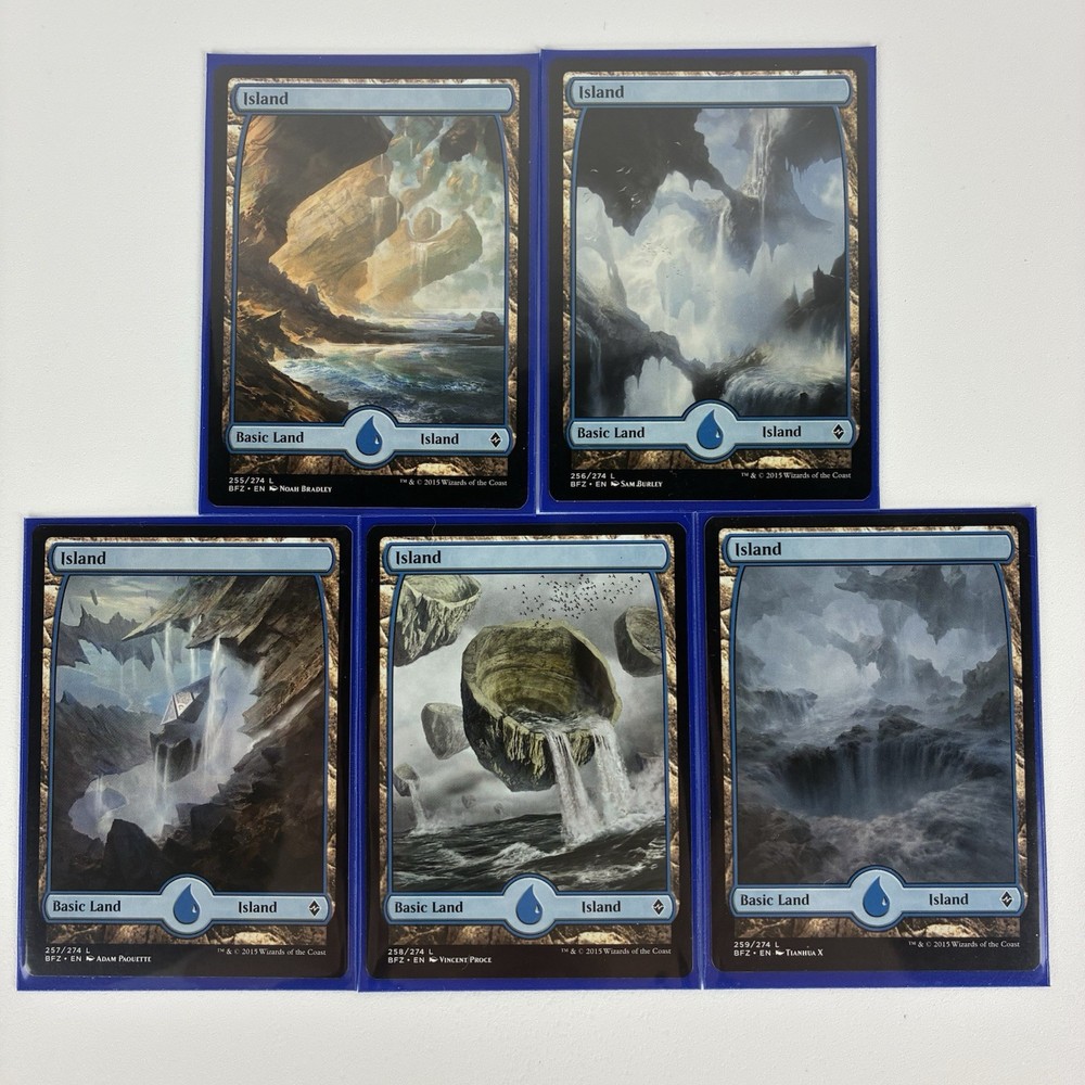 Complete Set - Battle for Zendikar BFZ Full Art Basic Land (Set of 25)