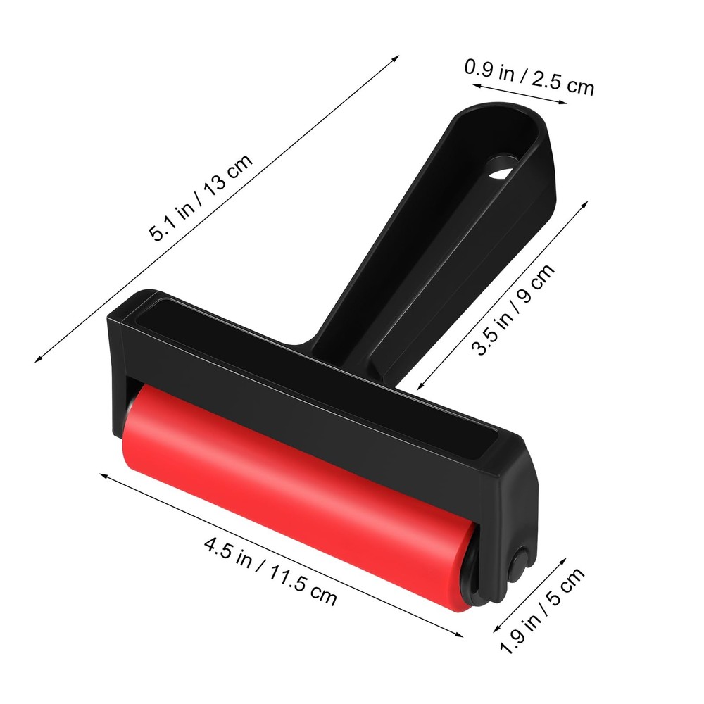 10 PCS Red Mini Printmaking Brayer Hard Rubber Applicator Craft Roller Tools
