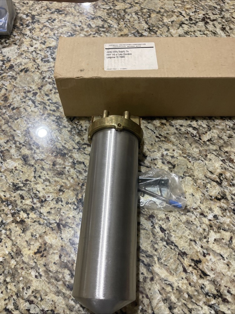 Filter Housing, Chemical Engineering Corp  stainless steel, 10"L,