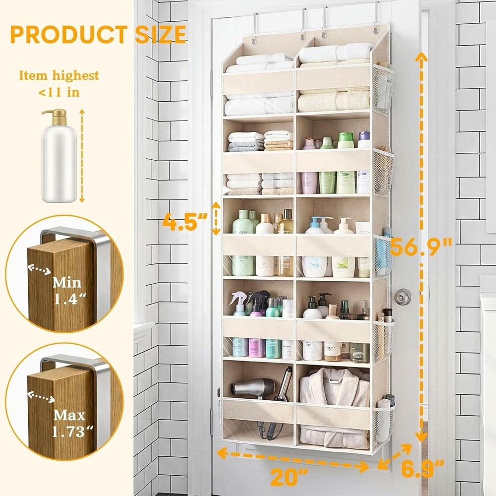 Space-Saving 5-Tier Door Organizer with 80 lbs Capacity - Versatile Storage