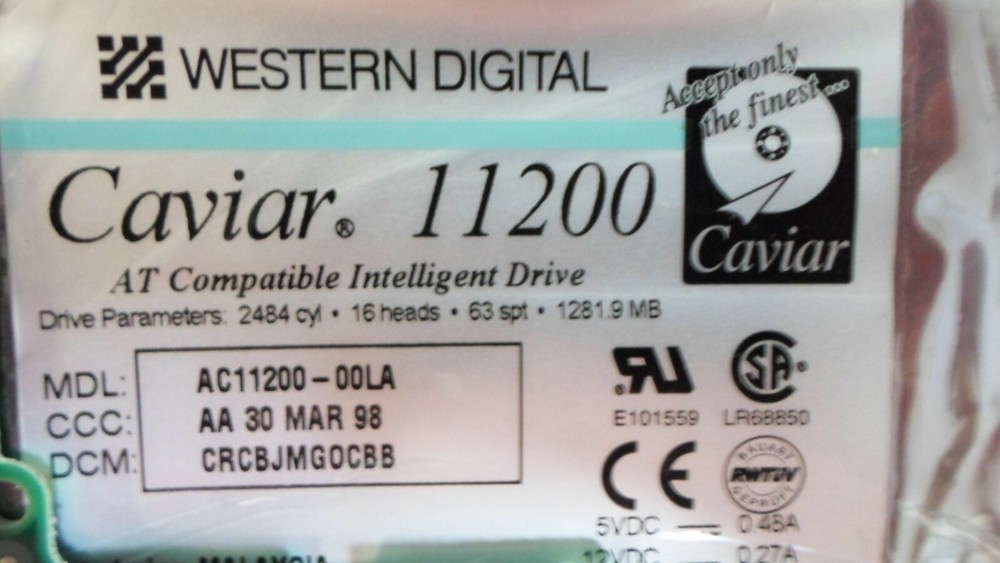 Western Digital Caviar 11200 AC11200-00LA 1281.9MB Controller Board