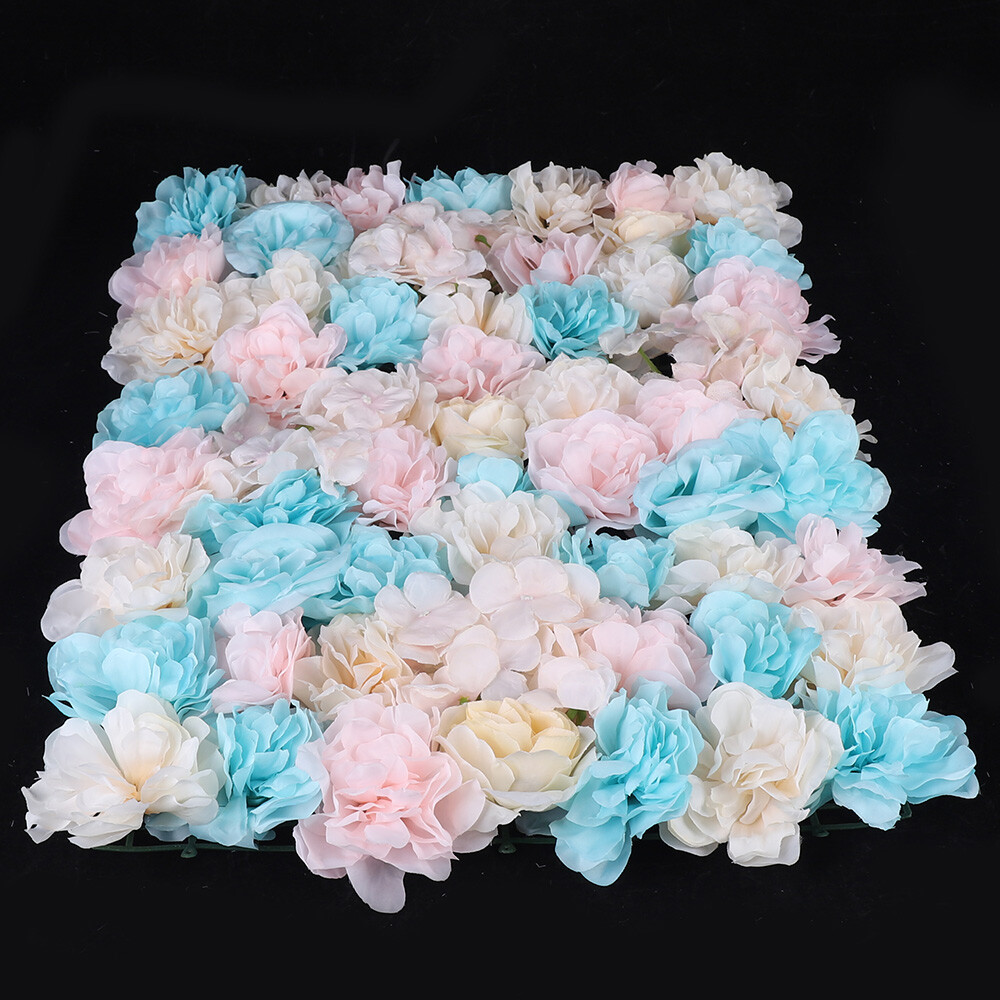 12PCS Artificial Flower Wall Panel White Hydrangea Rose Wedding Backdrop Decor