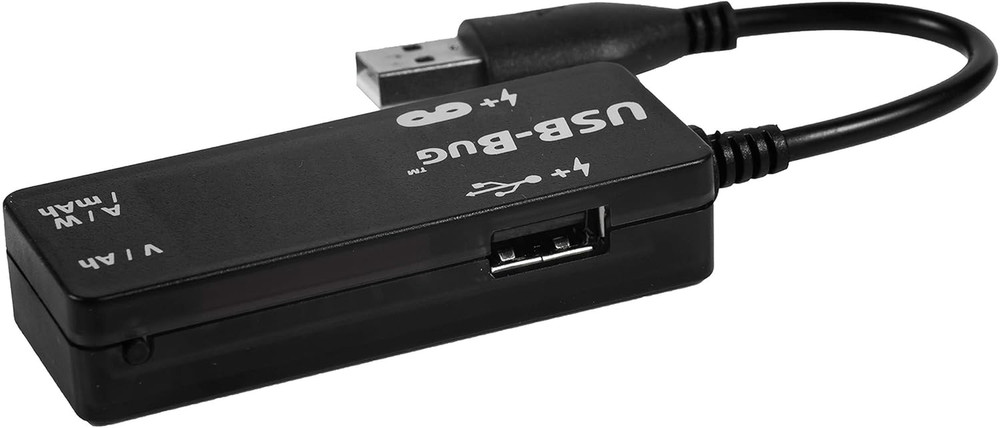 Usb-Bug Dual-Output Inline USB-A Tester with Data Masking Port